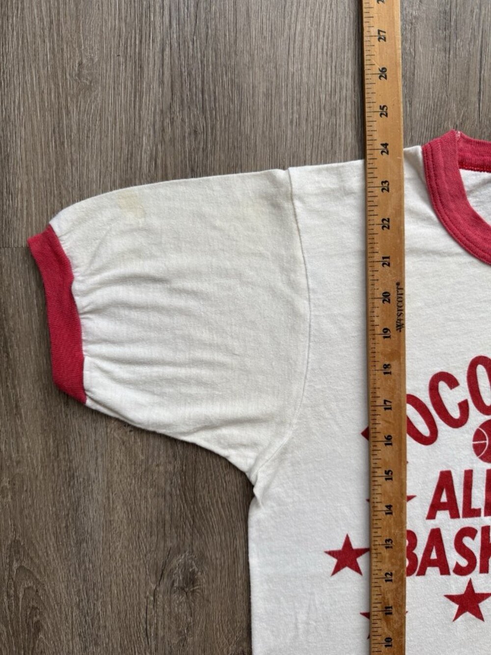 Rare True Vintage 80s Pocono Mountain All Star Basketball Ringer Screen Stars - Picture 12 of 12